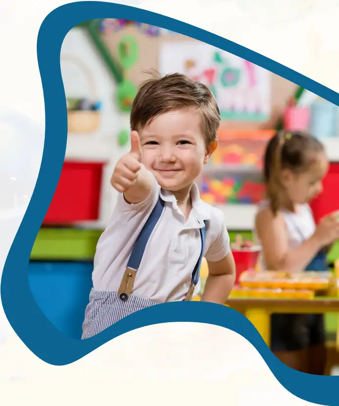 Preschool Flyer young child with thumbs up