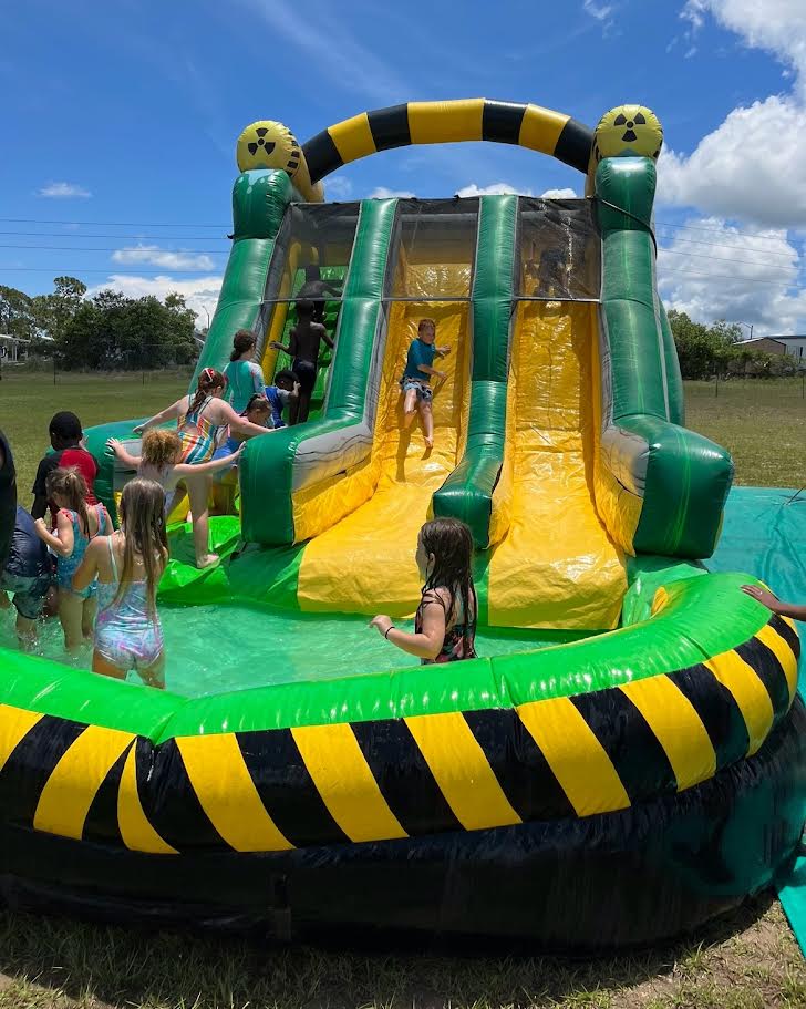 Summer fun with water slide